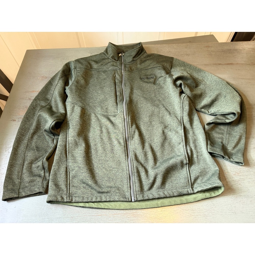 Gold Strike MGM Resorts Mens XL Full Zip Fleece Jacket Heathered Green Pocket